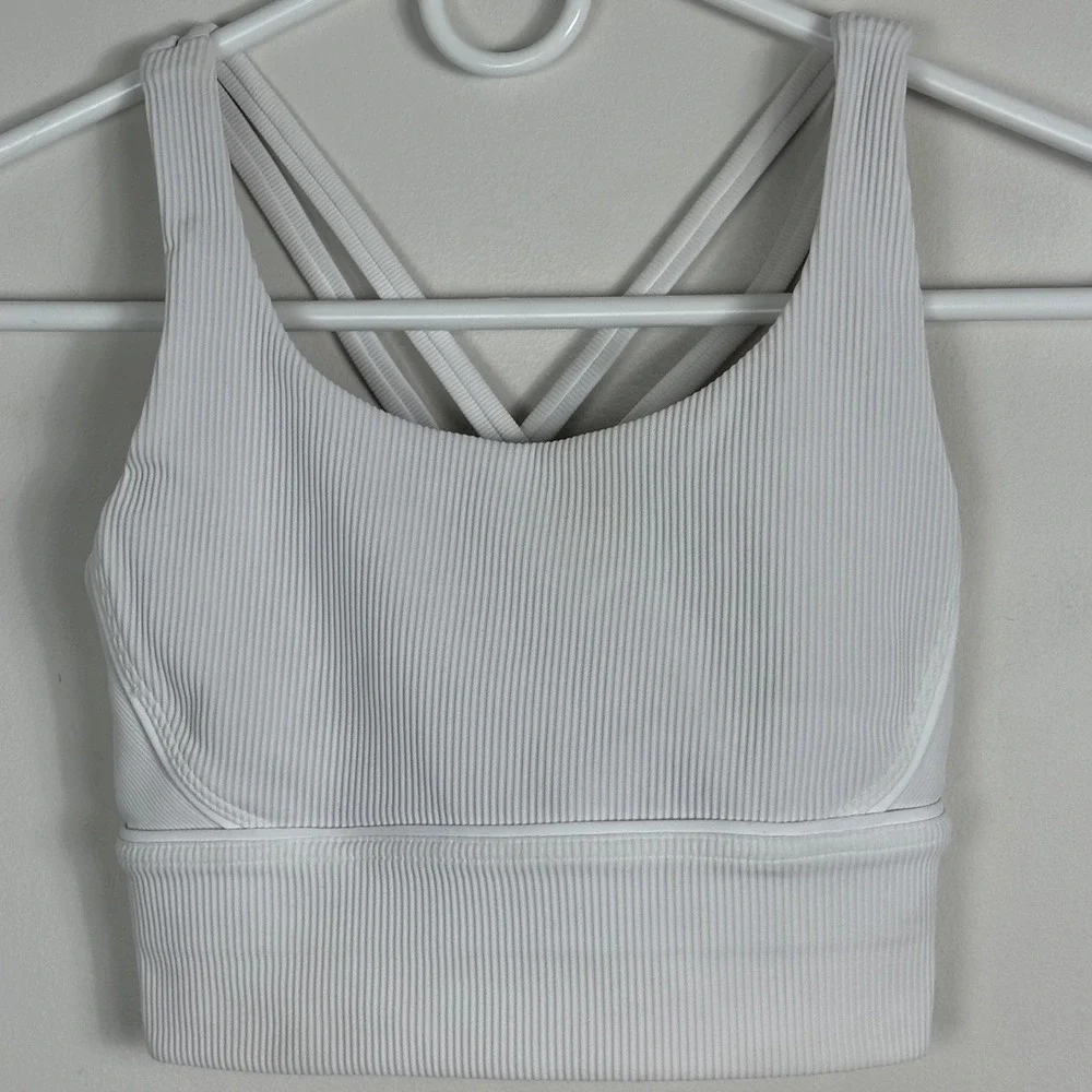 Lululemon Energy Longline Bra Ribbed Luxtremem Womens Size 4‎ Supportive W2BLIS - Picture 3 of 13